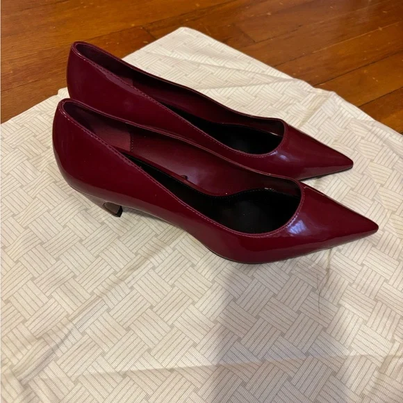 Mango Women's Wine Patent Pointed-Toe Pumps - Picture 3 of 5